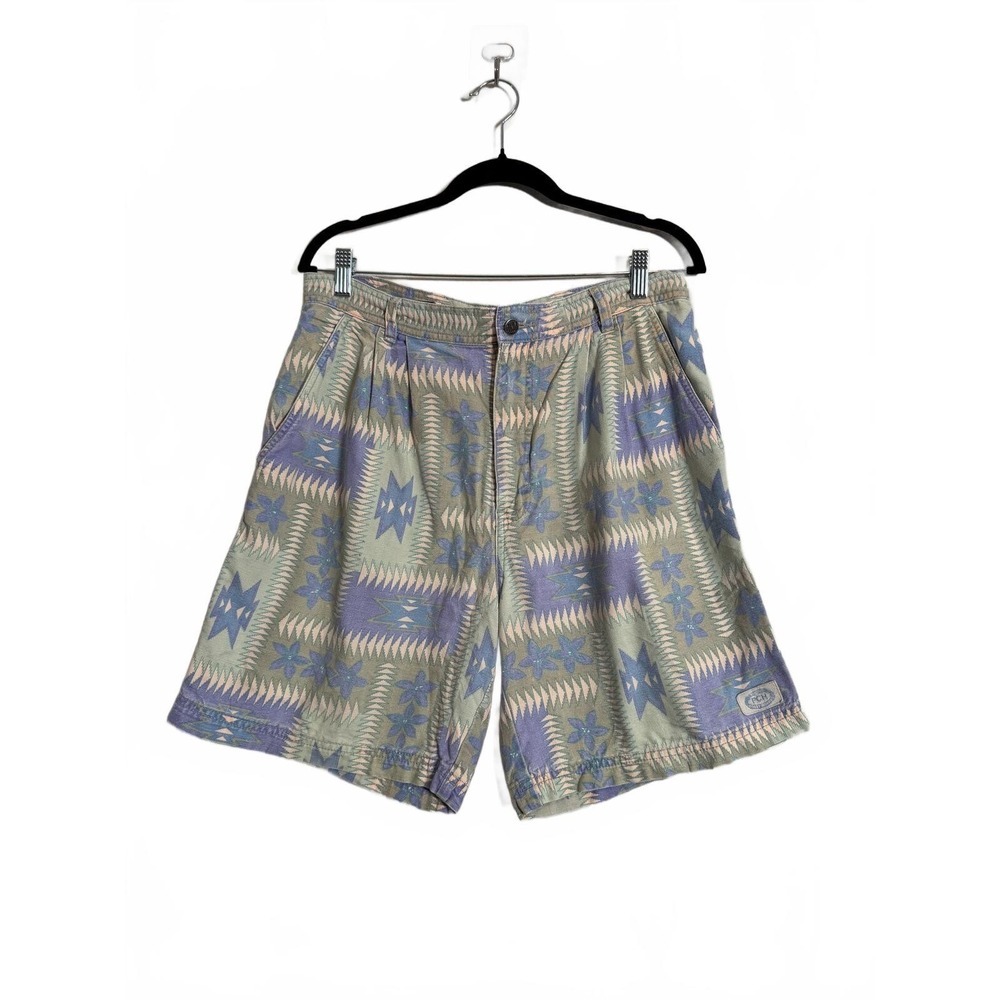 Vintage Retro Pleated Patterned Casual‎ Shorts